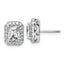 14kw Certified 1ct Radiant Lab Grown VS/SI FGH Dia Halo Complete Earrings
