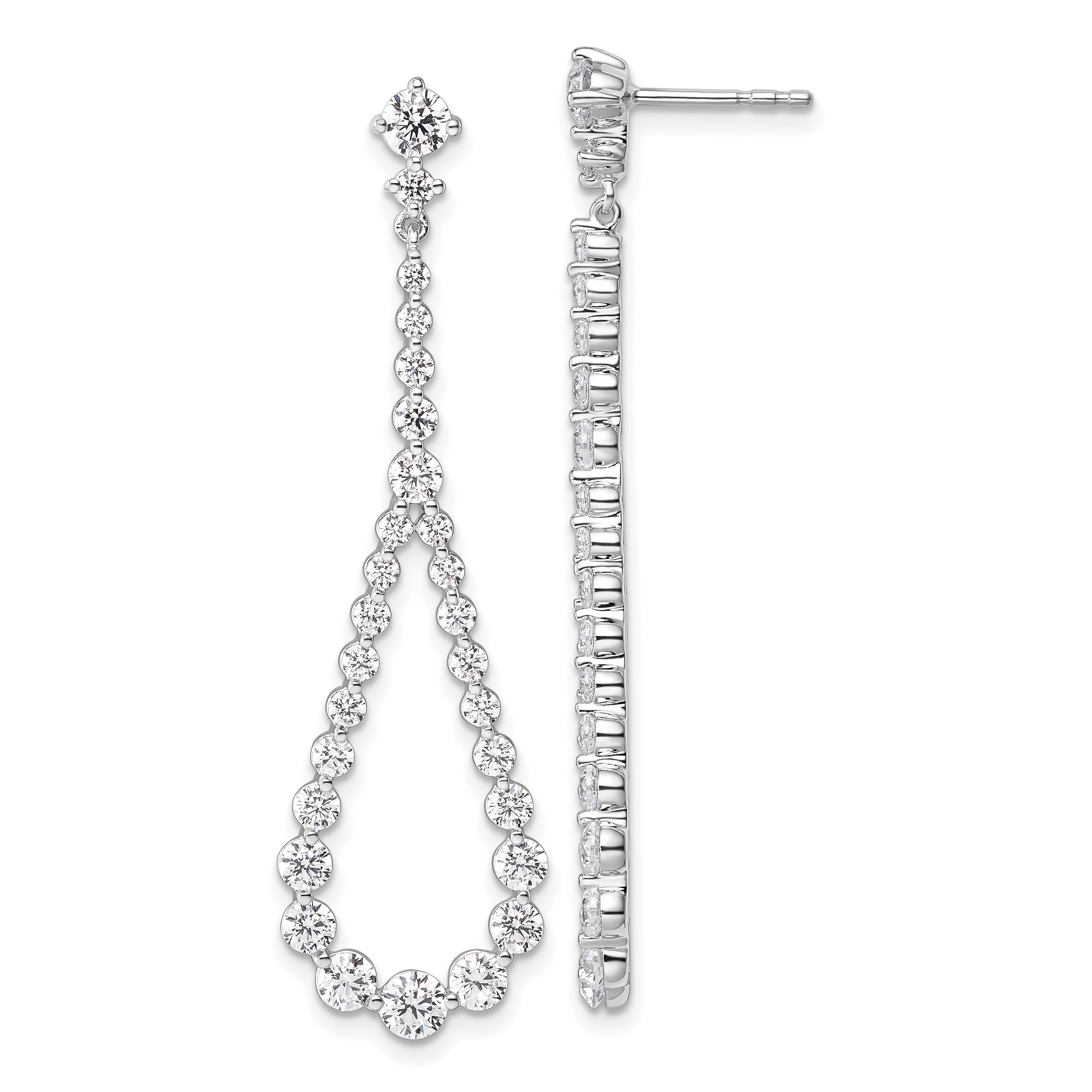 14K White Gold 3 ct Lab-Created Diamond VS/SI+ G+ Halo Earrings