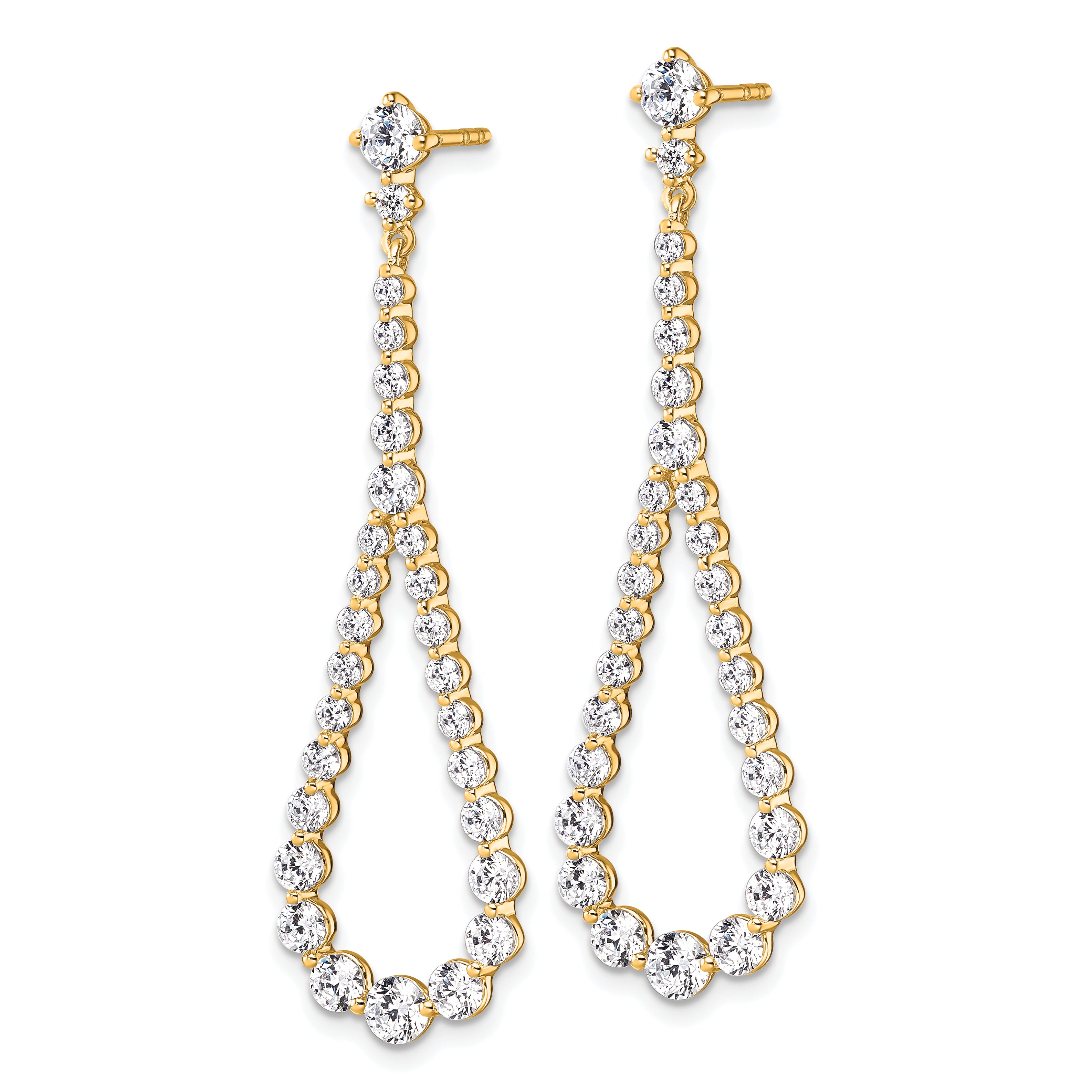14K Yellow Gold 3 ct Lab-Created Diamond VS/SI+ G+ Halo Earrings