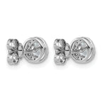 14k White Gold 5/8 carat Lab Grown Diamond VS+ F+ Round Complete Halo Post Earrings