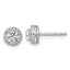 14k White Gold 5/8 carat Lab Grown Diamond VS+ F+ Round Complete Halo Post Earrings