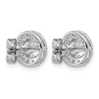14k White Gold 1 7/8 carat Lab Grown Diamond VS+ F+ Round Complete Halo Post Earrings