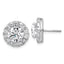 14k White Gold 5 carat Lab Grown Diamond VS+ F+ Round Complete Halo Post Earrings