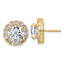 14k 6 1/4 carat Lab Grown Diamond VS+ F+ Round Complete Halo Post Earrings