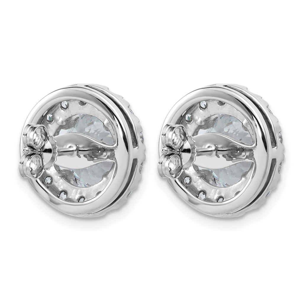 14k White Gold 7 5/8 carat Lab Grown Diamond VS+ F+ Round Complete Halo Post Earrings
