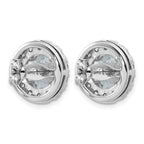14k White Gold 7 5/8 carat Lab Grown Diamond VS+ F+ Round Complete Halo Post Earrings