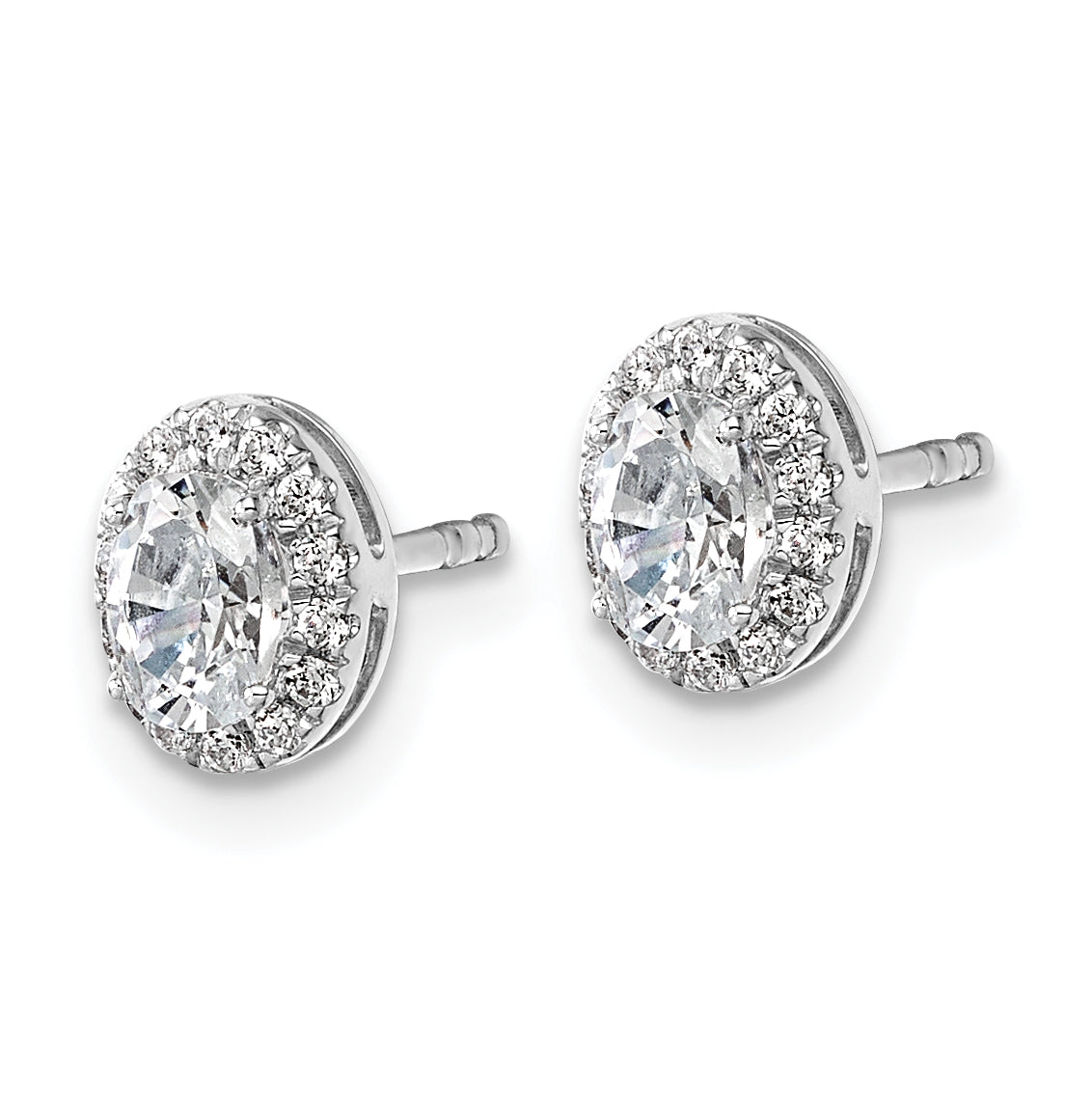 14K White Gold 5/8 ct Lab-Created Diamond VS/SI+ G+ Halo Earrings Secondary image
