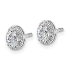14K White Gold 5/8 ct Lab-Created Diamond VS/SI+ G+ Halo Earrings