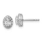 14K White Gold 5/8 ct Lab-Created Diamond VS/SI+ G+ Halo Earrings