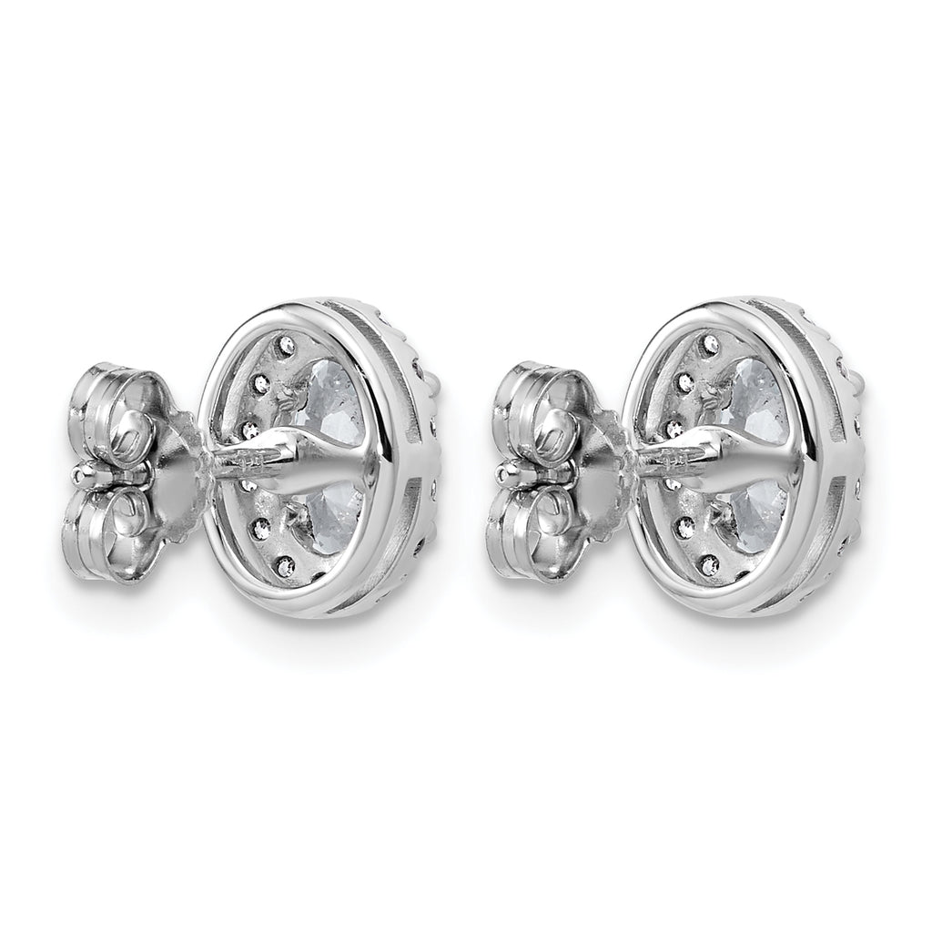 14K White Gold 1 1/4 ct Lab-Created Diamond VS+ F+ Halo Earrings