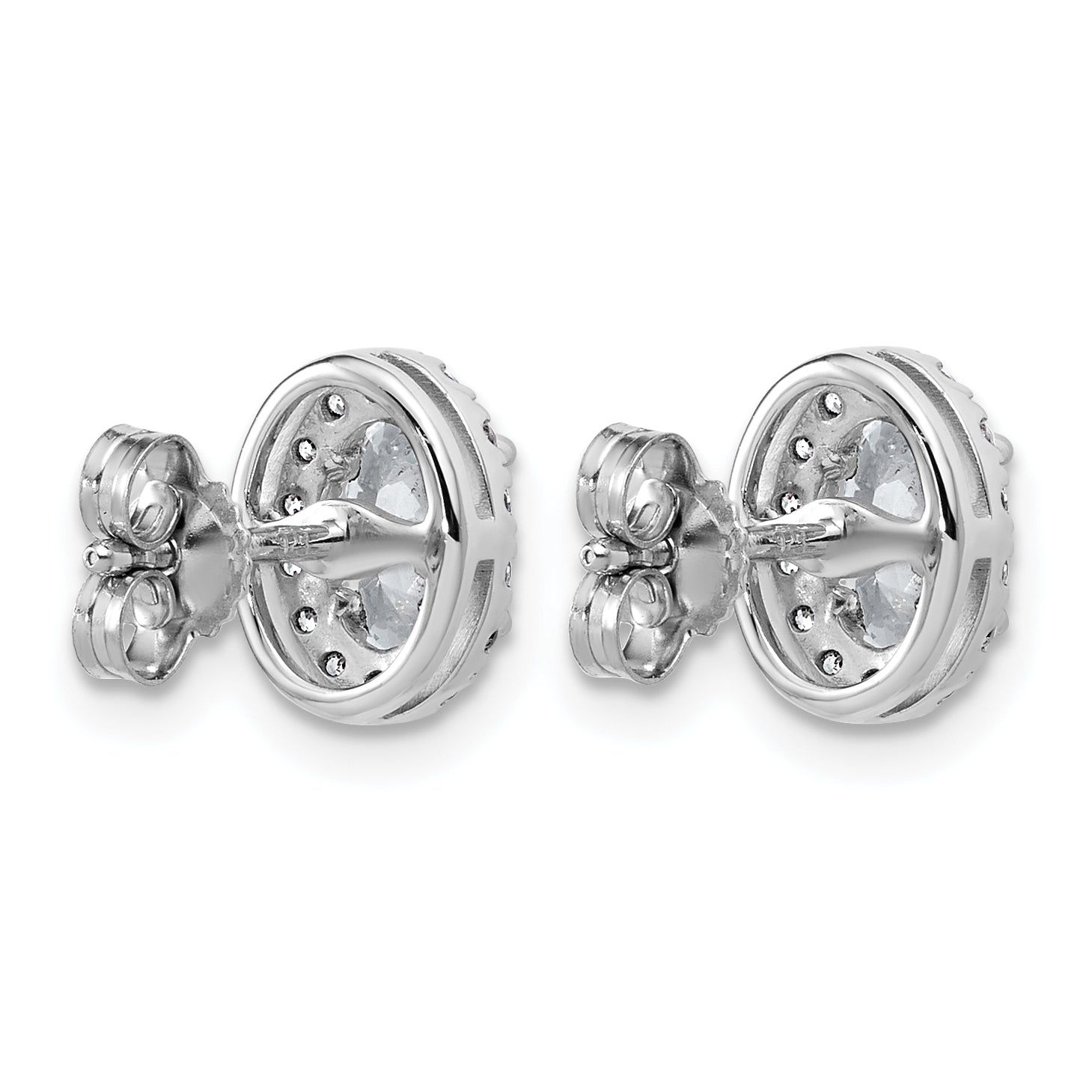14K White Gold 1 1/4 ct Lab-Created Diamond VS+ F+ Halo Earrings