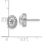 14K White Gold 1/4 ct Lab-Created Diamond VS/SI+ G+ Oval-Cut Halo Earrings