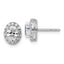14K White Gold 1 1/4 ct Lab-Created Diamond VS+ F+ Oval-Cut Halo Earrings