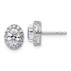 14K White Gold 1 1/4 ct Lab-Created Diamond VS+ F+ Halo Earrings