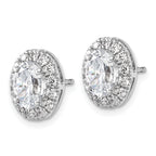 14K White Gold 2 1/2 ct Lab-Created Diamond VS+ F+ Halo Earrings