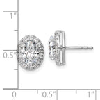 14K White Gold 1/2 ct Lab-Created Diamond VS/SI+ G+ Oval-Cut Halo Earrings