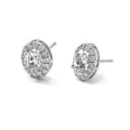 14K Yellow Gold 1 1/4 ct Lab-Created Diamond VS+ F+ Halo Earrings