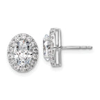 14K White Gold 2 1/2 ct Lab-Created Diamond VS+ F+ Halo Earrings