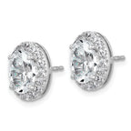 14k White Gold 3 1/2 carat Lab Grown Diamond VS+ F+ Complete Oval Halo Earrings