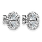 14k White Gold 3 1/2 carat Lab Grown Diamond VS+ F+ Complete Oval Halo Earrings