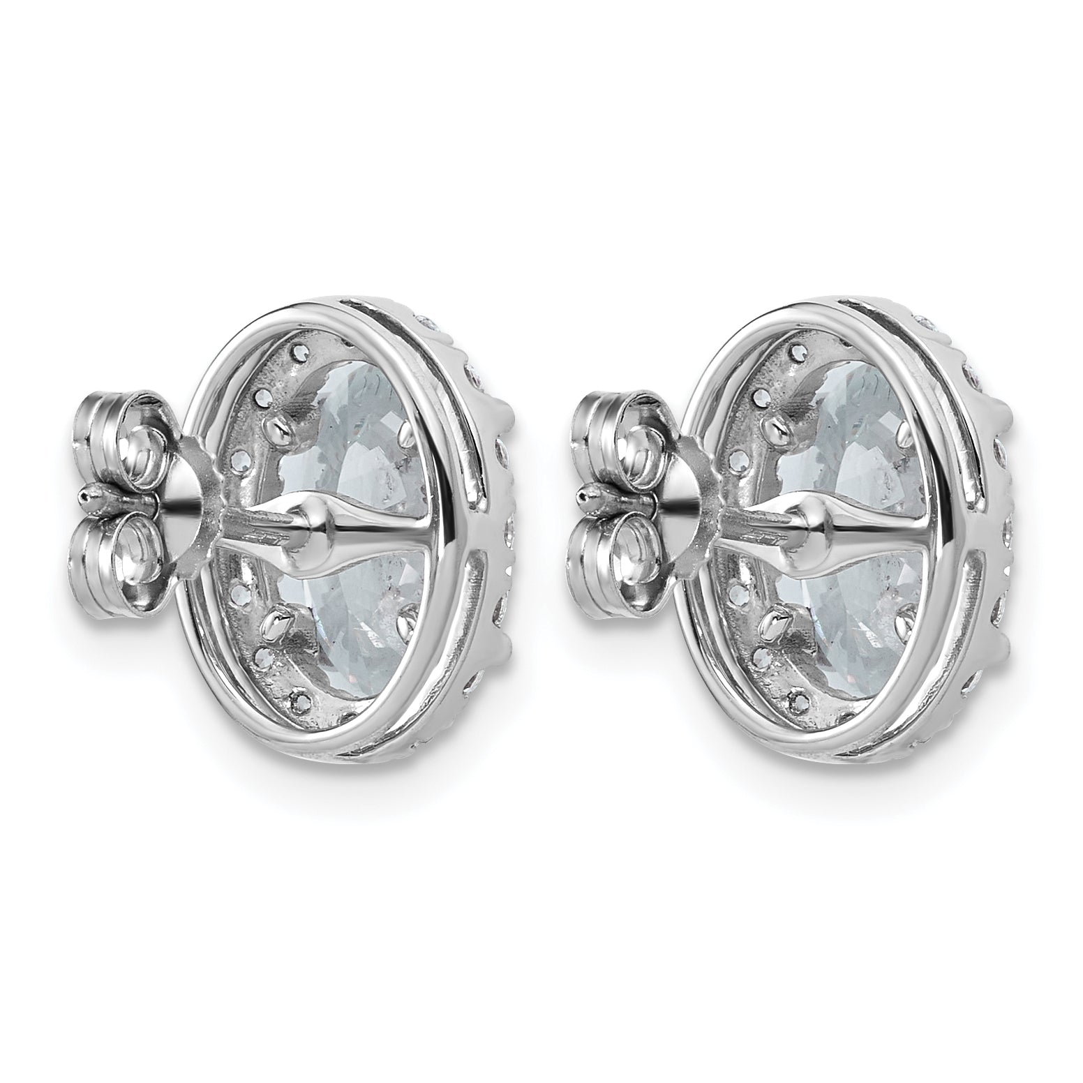 14k White Gold 3 1/2 carat Lab Grown Diamond VS+ F+ Complete Oval Halo Earrings