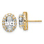 14k 3 1/2 carat Lab Grown Diamond VS+ F+ Complete Oval Halo Earrings