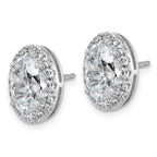 14k White Gold 4 3/4 carat Lab Grown Diamond VS+ F+ Complete Oval Halo Earrings