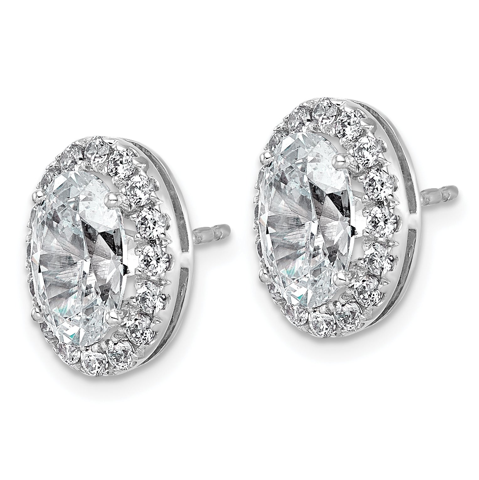 14k White Gold 4 3/4 carat Lab Grown Diamond VS+ F+ Complete Oval Halo Earrings