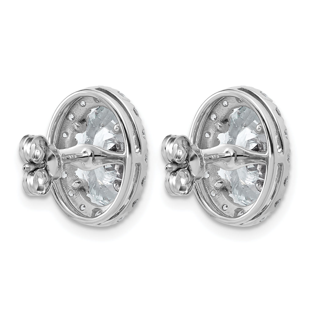 14k White Gold 4 3/4 carat Lab Grown Diamond VS+ F+ Complete Oval Halo Earrings