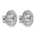 14k White Gold 4 3/4 carat Lab Grown Diamond VS+ F+ Complete Oval Halo Earrings