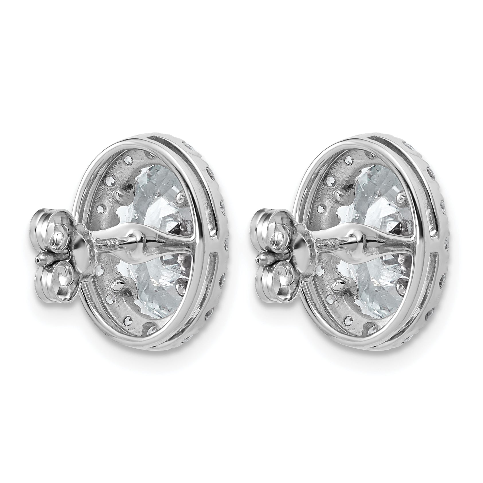 14k White Gold 4 3/4 carat Lab Grown Diamond VS+ F+ Complete Oval Halo Earrings