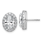 14k White Gold 4 3/4 carat Lab Grown Diamond VS+ F+ Complete Oval Halo Earrings