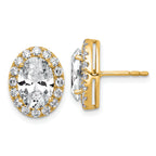 14k 4 3/4 carat Lab Grown Diamond VS+ F+ Complete Oval Halo Earrings