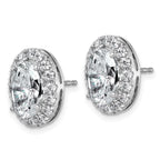 14k White Gold 5 7/8 carat Lab Grown Diamond VS+ F+ Complete Oval Halo Earrings
