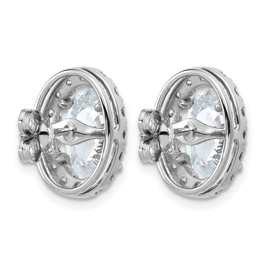 14k White Gold 5 7/8 carat Lab Grown Diamond VS+ F+ Complete Oval Halo Earrings