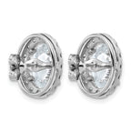14k White Gold 5 7/8 carat Lab Grown Diamond VS+ F+ Complete Oval Halo Earrings