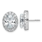 14k White Gold 7 3/8 carat Lab Grown Diamond VS+ F+ Complete Oval Halo Earrings