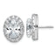 14k White Gold 7 3/8 carat Lab Grown Diamond VS+ F+ Complete Oval Halo Earrings
