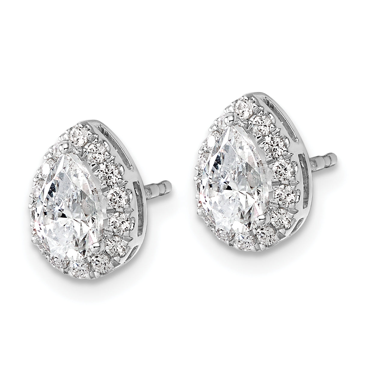14K White Gold 1/4 ct Lab-Created Diamond VS/SI+ G+ Halo Earrings Secondary image
