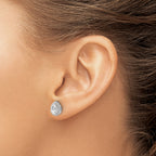 14K White Gold 1 1/4 ct Lab-Created Diamond VS/SI+ G+ Pear-Cut Halo Earrings