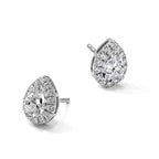 14K White Gold 1/4 ct Lab-Created Diamond VS/SI+ G+ Halo Earrings
