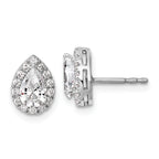 14K White Gold 1 1/4 ct Lab-Created Diamond VS/SI+ G+ Pear-Cut Halo Earrings