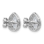 14k White Gold 2 3/8 carat Lab Grown Diamond VS+ F+ Complete Pear Halo Post Earrings