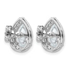 14k White Gold 3 1/2 carat Lab Grown Diamond VS+ F+ Complete Pear Halo Post Earrings