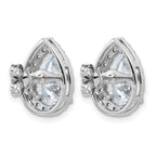 14k 4 5/8 carat Lab Grown Diamond VS+ F+ Complete Pear Halo Post Earrings