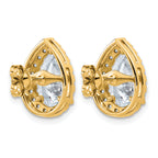 14k White Gold 4 5/8 carat Lab Grown Diamond VS+ F+ Complete Pear Halo Post Earrings