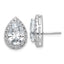 14k White Gold 6 3/4 carat Lab Grown Diamond VS+ F+ Complete Pear Halo Post Earrings