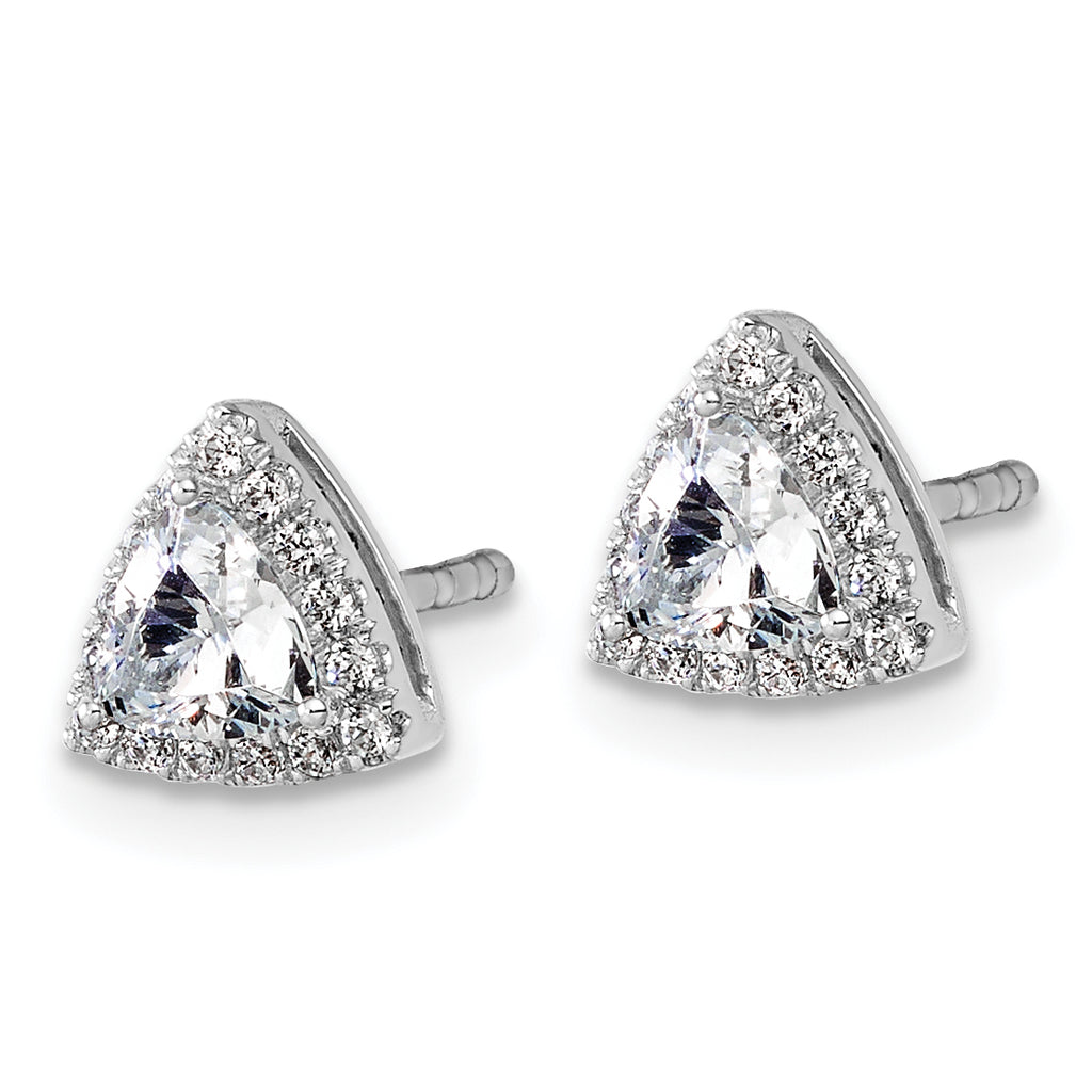 14K White Gold 5/8 ct Lab-Created Diamond VS+ F+ Halo Earrings
