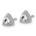 14K White Gold 5/8 ct Lab-Created Diamond VS+ F+ Halo Earrings