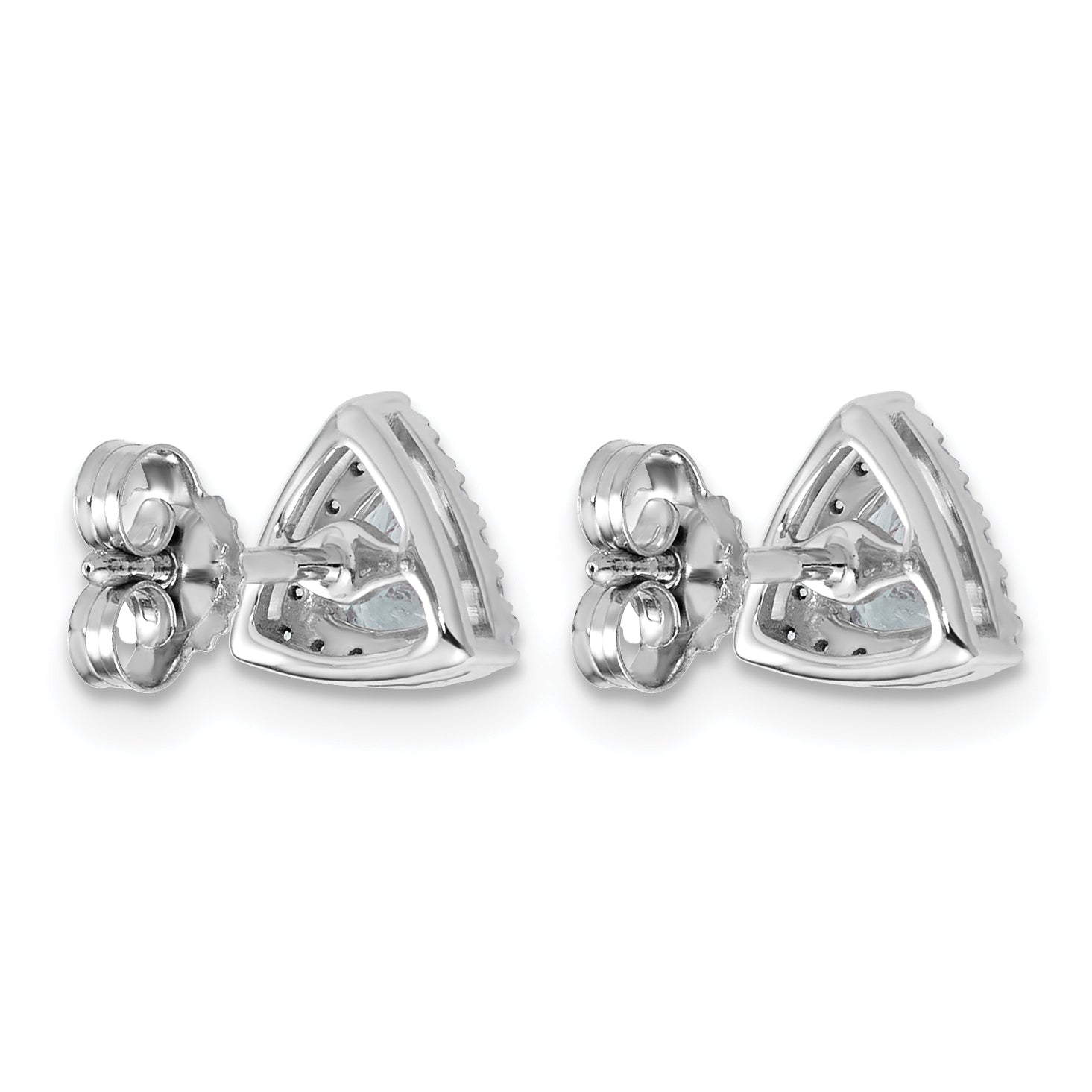 14K White Gold 5/8 ct Lab-Created Diamond VS+ F+ Halo Earrings